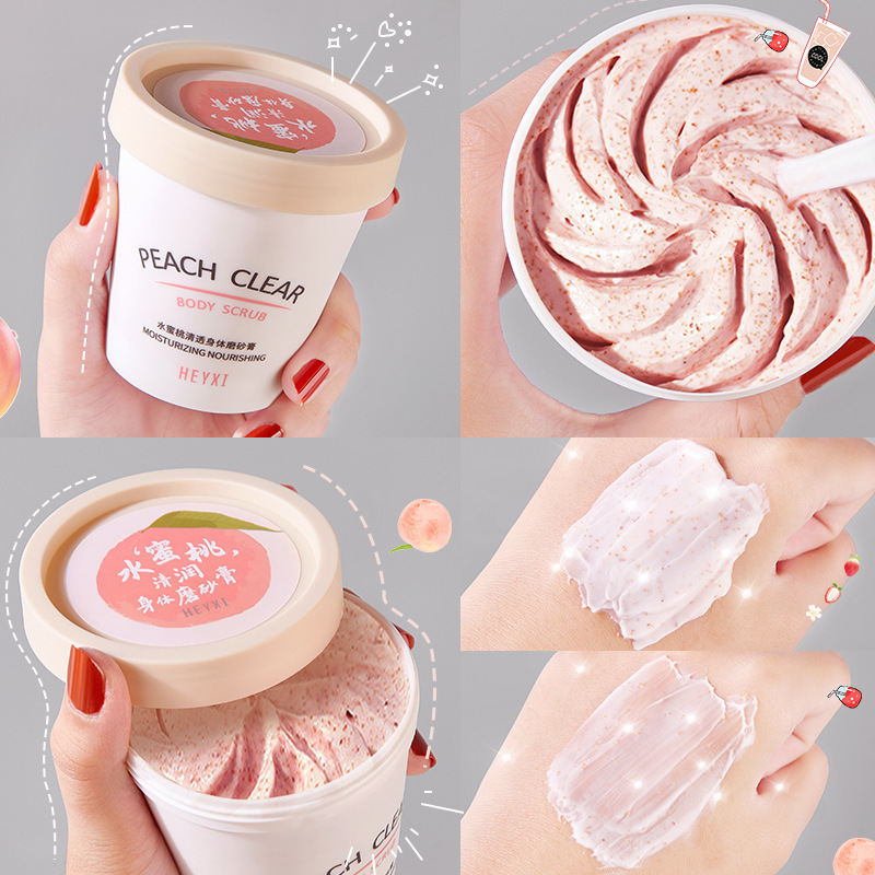 HEYXI Han Yuanxi Peach Scrub Cream Hydrating Moisturizes Body Scrub Improves Shake Sound Net Red Explosions 200g