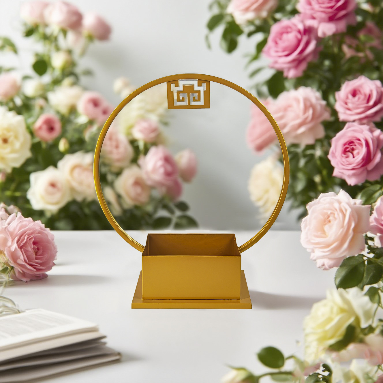 New Chinese Style Flower Stand Iron Frame Flower Arrangement Home Furnishings Iron Flower Pot Flower Stand Creative Flower Growing Flower Stand Design