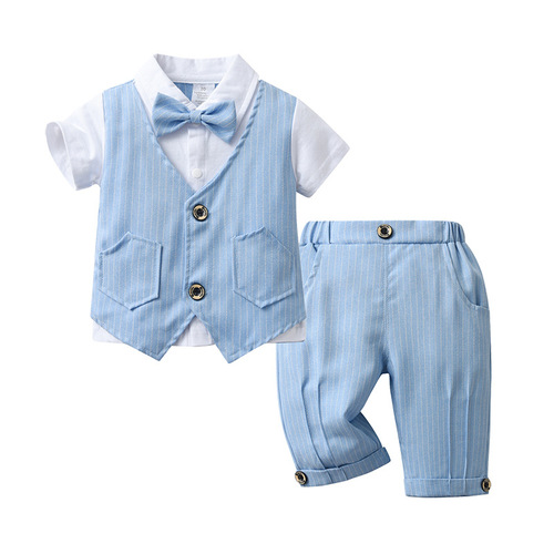 Wholesale children's clothing, British-style suit children's set baby clothes summer gentleman's dress boys summer wear