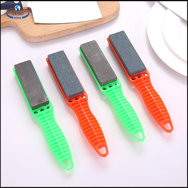 磨刀器創意手持家用雙面磨刀石炫彩多功能可懸挂防滑手柄廚房工具