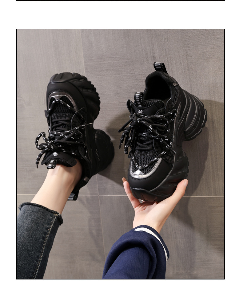 Giày sneaker nữ đế xuồng trắng thời trang, đế dày tăng chiều cao 9.5 cm — màu be chi tiết 13