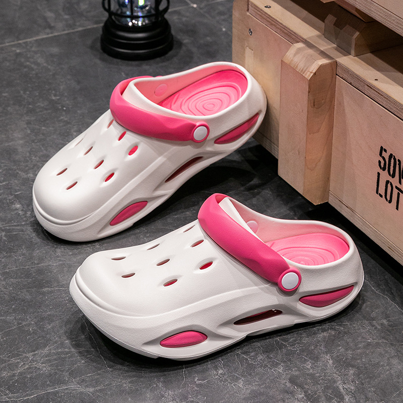 Zapatos de verano para mujeres pareja de arena antideslizante fondo grueso antiodor fugas zapatillas frías para hombres pisando mierda