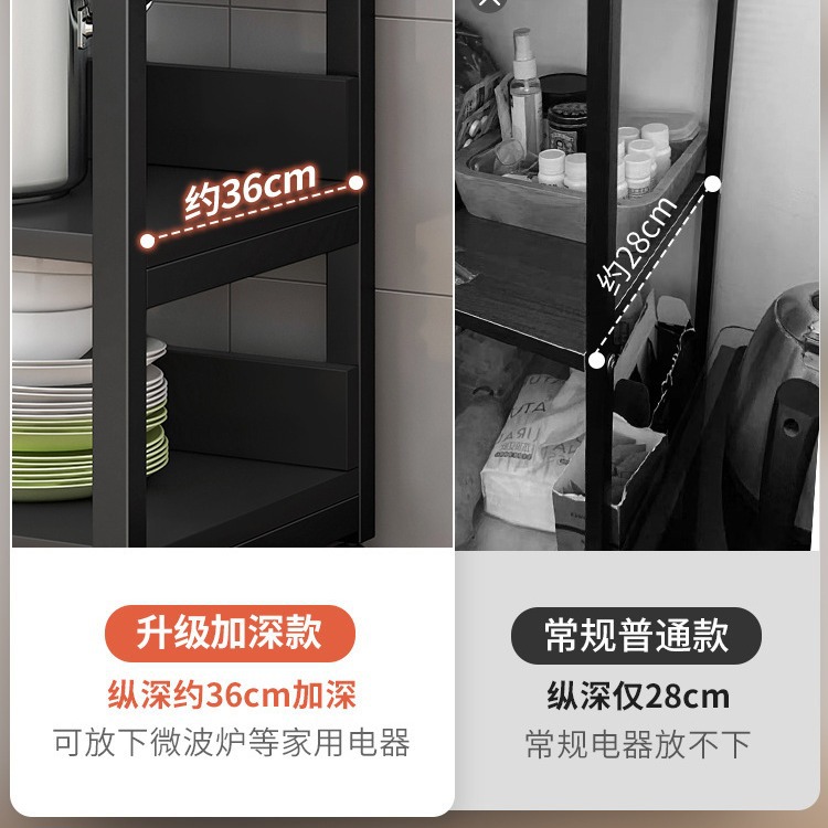 Estante de cocina móvil Estante de frutas y verduras multicapa de piso Horno de microondas multifuncional Olla arrocera Estante de almacenamiento de horno