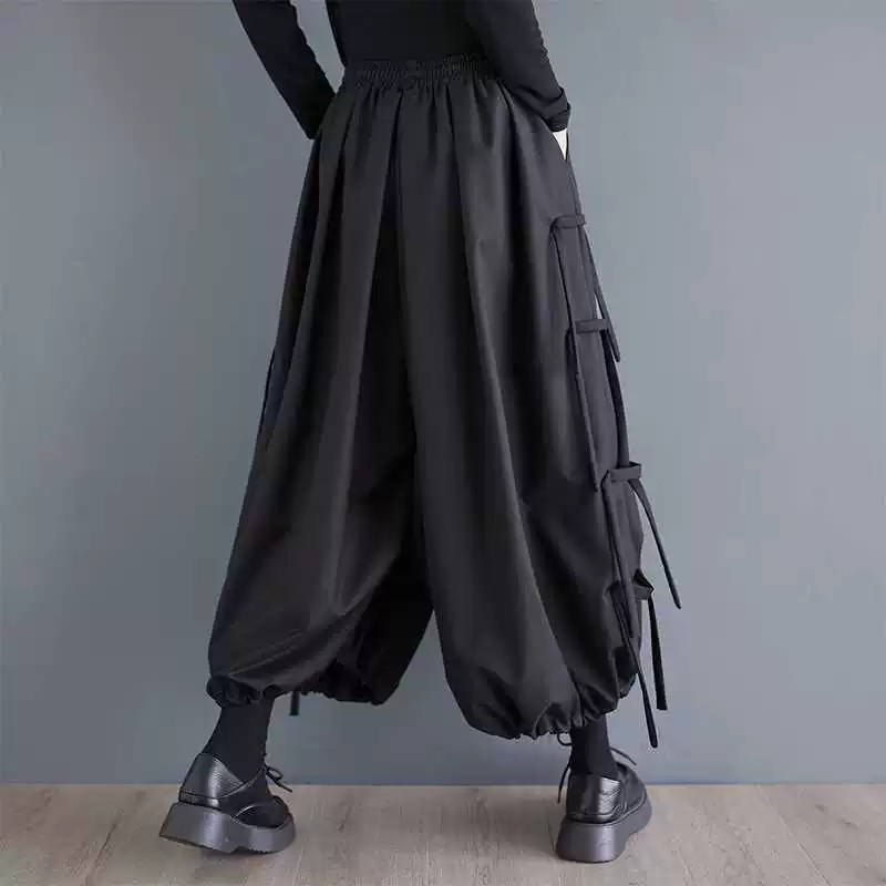 Demi-season trousers, oversize, plus size, elastic waist
