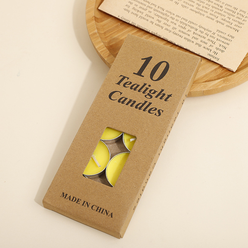 Fabricantes al por mayor círculo de vela de banana cumpleaños romántica atmósfera sin humo decoración de boda lámpara de té velas pequeñas