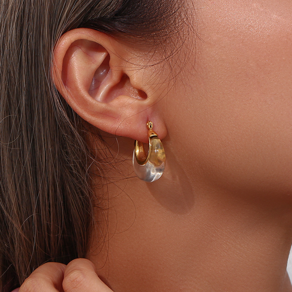 Fashion Geometric Stainless Steel Plating Earrings 1 Pair