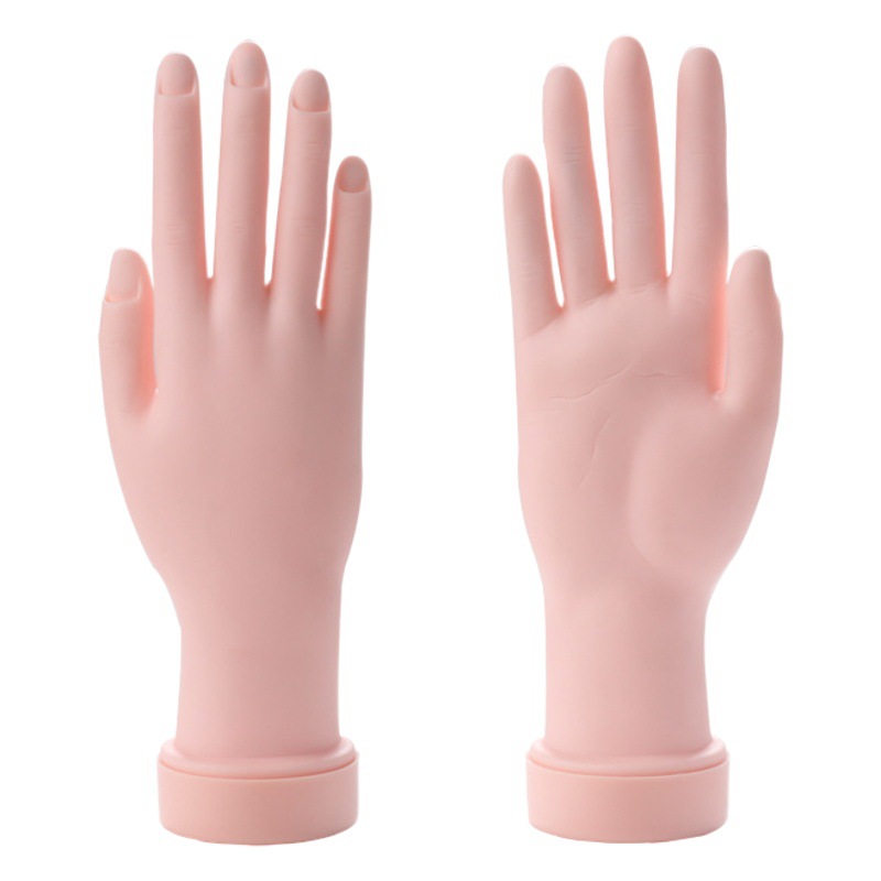 Manicura principiante práctica falsa mano insertar pieza de clavo salón de uñas pantalla práctica mano de goma modelo de mano