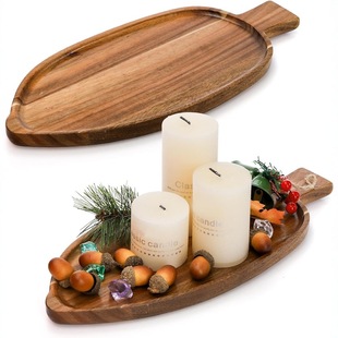 Wooden Leaf Shape Serving Tray for Kitchen Home Decoration Tray Restaurant Serving Plate Snack Fruit Tray