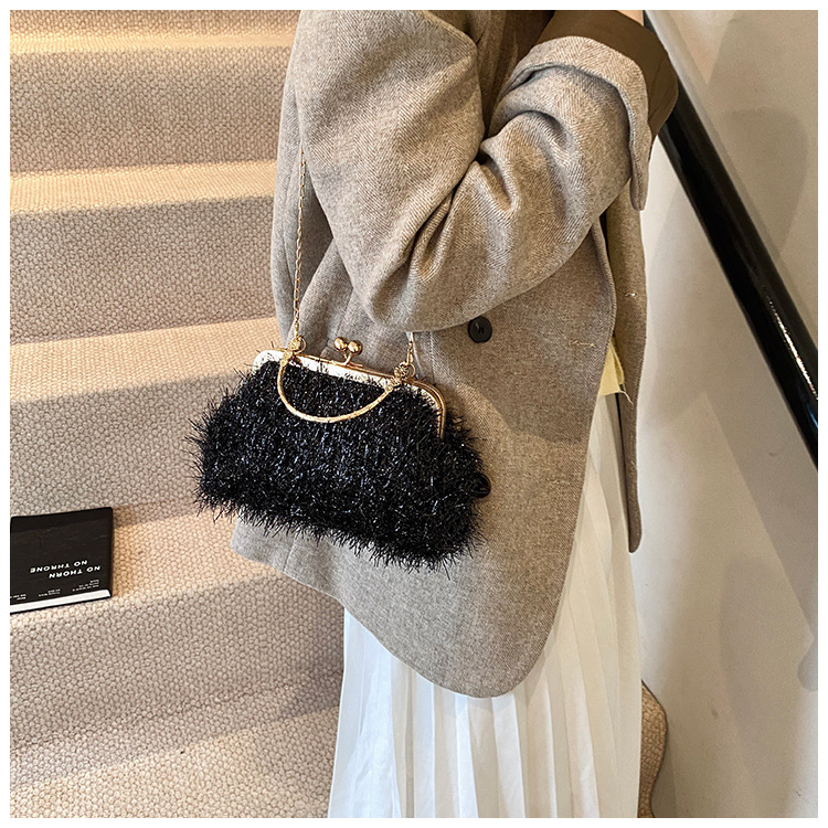 A trendy and fashionable women's 2024 autumn new chain crossbody bag, a Korean-style hand-held shell bag undefined