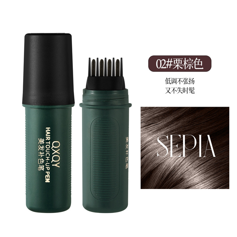 QXQY ヘアペン 一時的な使い捨てヘアスティック ブラウン 防水性と耐汗性 便利で素早く白髪をカバー ナチュラルブラック|undefined