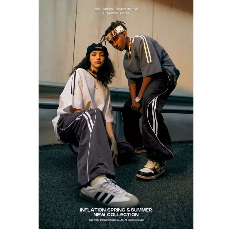 Summer trend trousers for men and women, oversize, loose straight fit