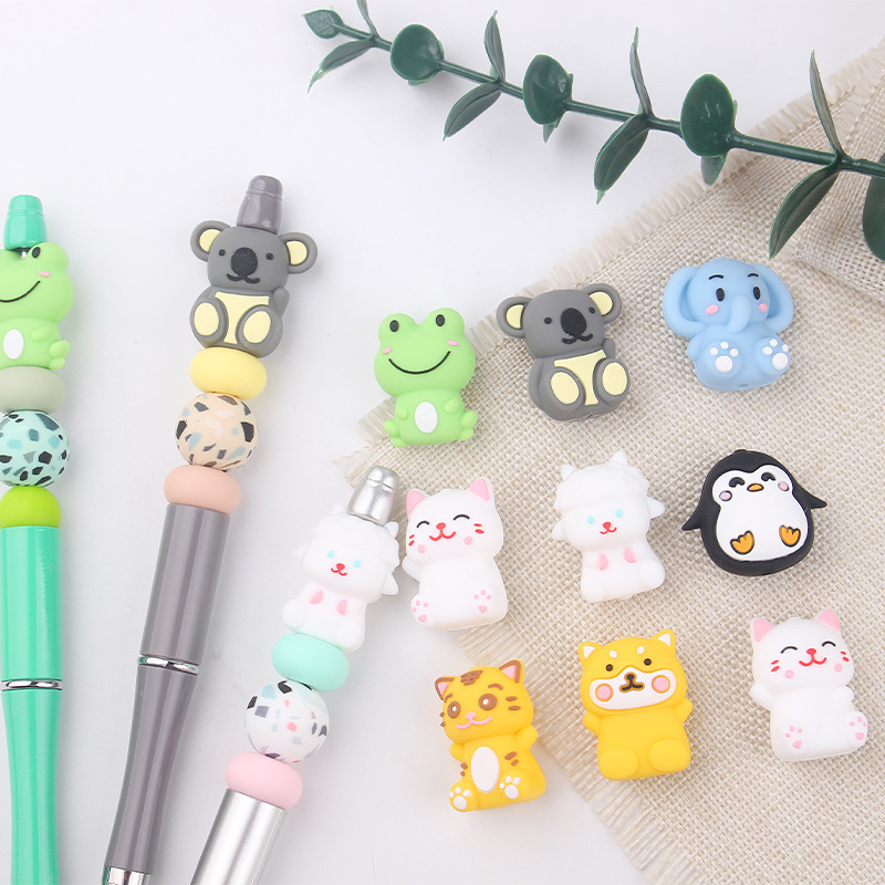 Productos para bebés de dibujos animados 3D animales de silicona joyas DIY bebés creativos tetas cadena de pulsera de goma juguetes accesorios