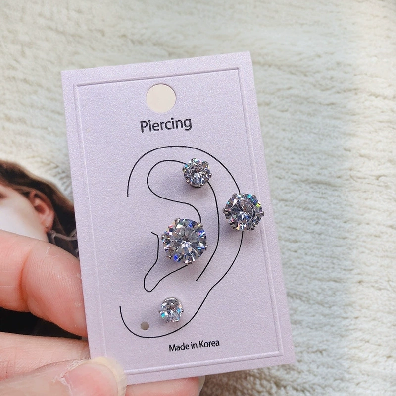 Серьги-ободки с цирконами, универсальные серьги, без piercing ушей, интернет-звезда