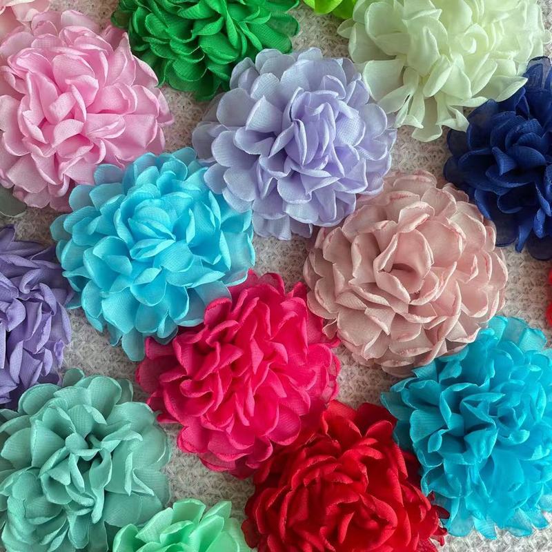 20pcs Burnt edge chiffon flowers clothing shoes and hats accessories children's hair accessories headband flowers jewelry diy accessories fabric flowers 10cm