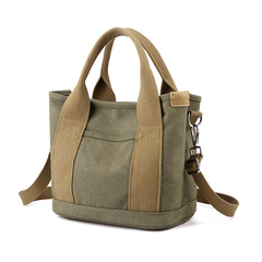 Cross-border export canvas bag mille-feuille bag retro wear-resistant and dirt-resistant one-shoulder diagonal washable thickened handbag mommy bag