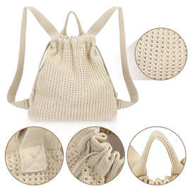 跨境新款针织包包编织包单肩包托特包秋冬度假风斜挎包女包双肩包