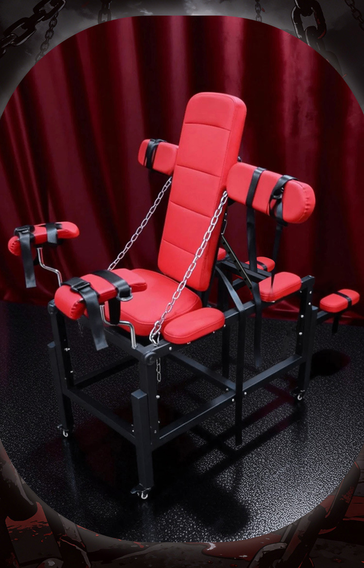SM Wooden Horse Stool Pro Bondage Restraint Furniture Set with Dog Head Mask, Black — detail image 37
