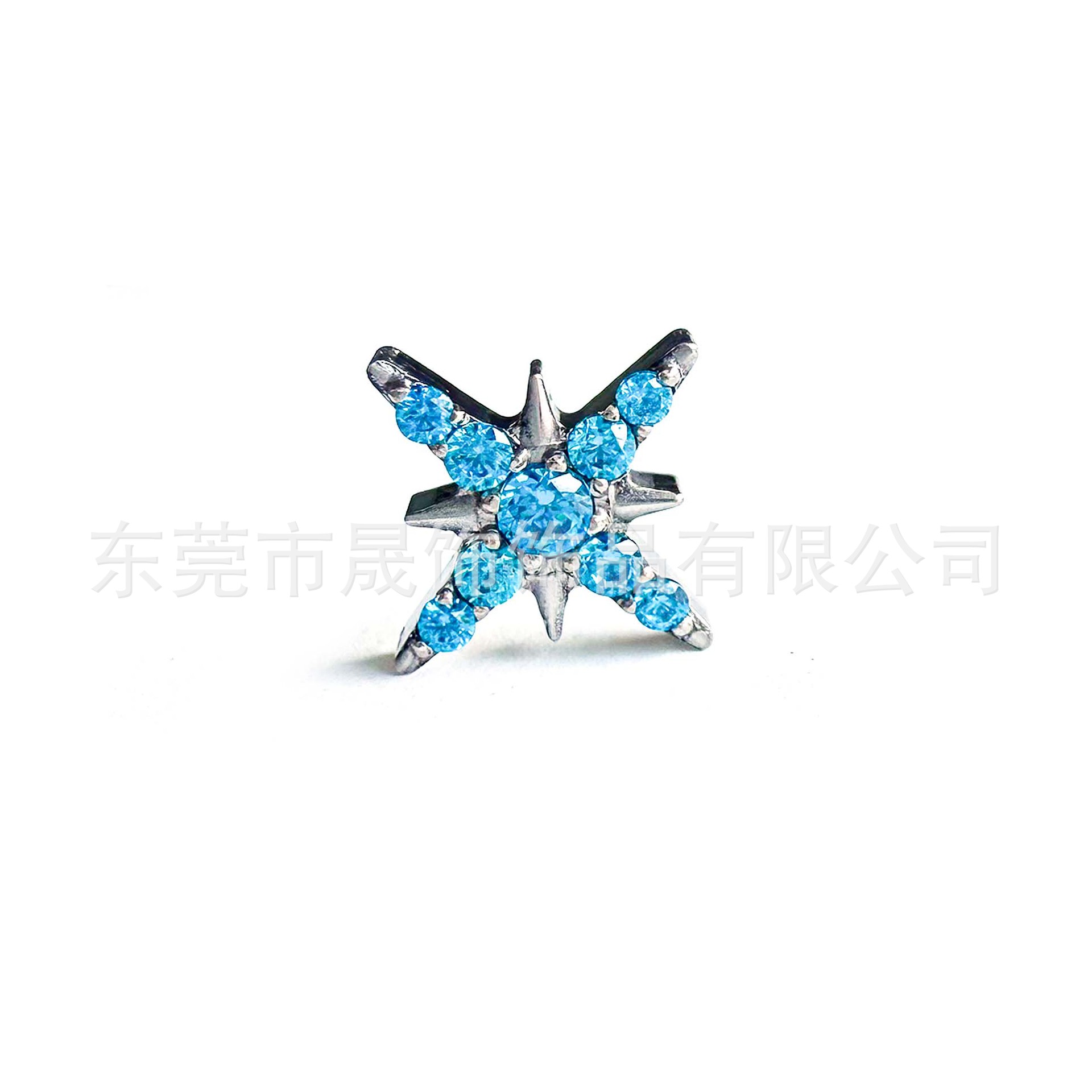 F136 Titanium 满 Diamond 八芒 Star Ear Stud 北极 Star Helix Cartilage Stud G23 Implant Grade Titanium Internal Thread Labret Stud Piercing Jewelry
