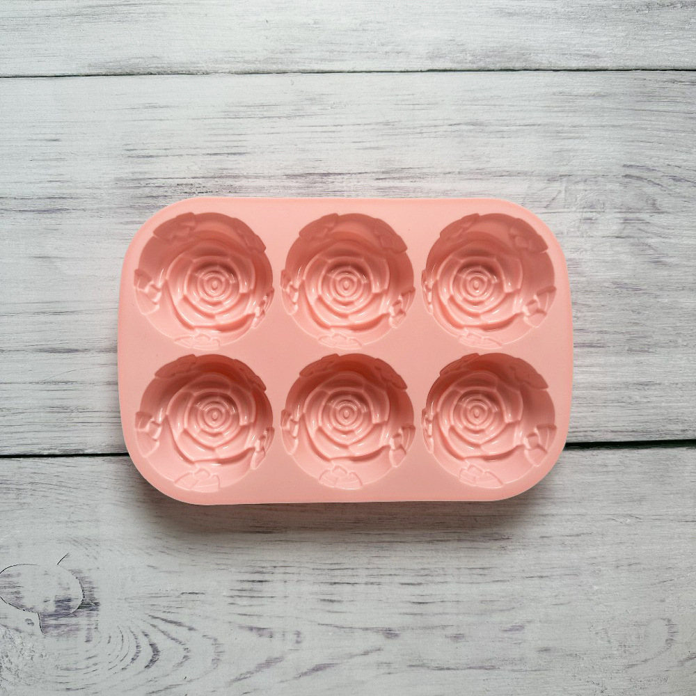 6 rosas 340 molde de silicona pastel molde de pastel gelatina torta molde de pan herramientas de horneado