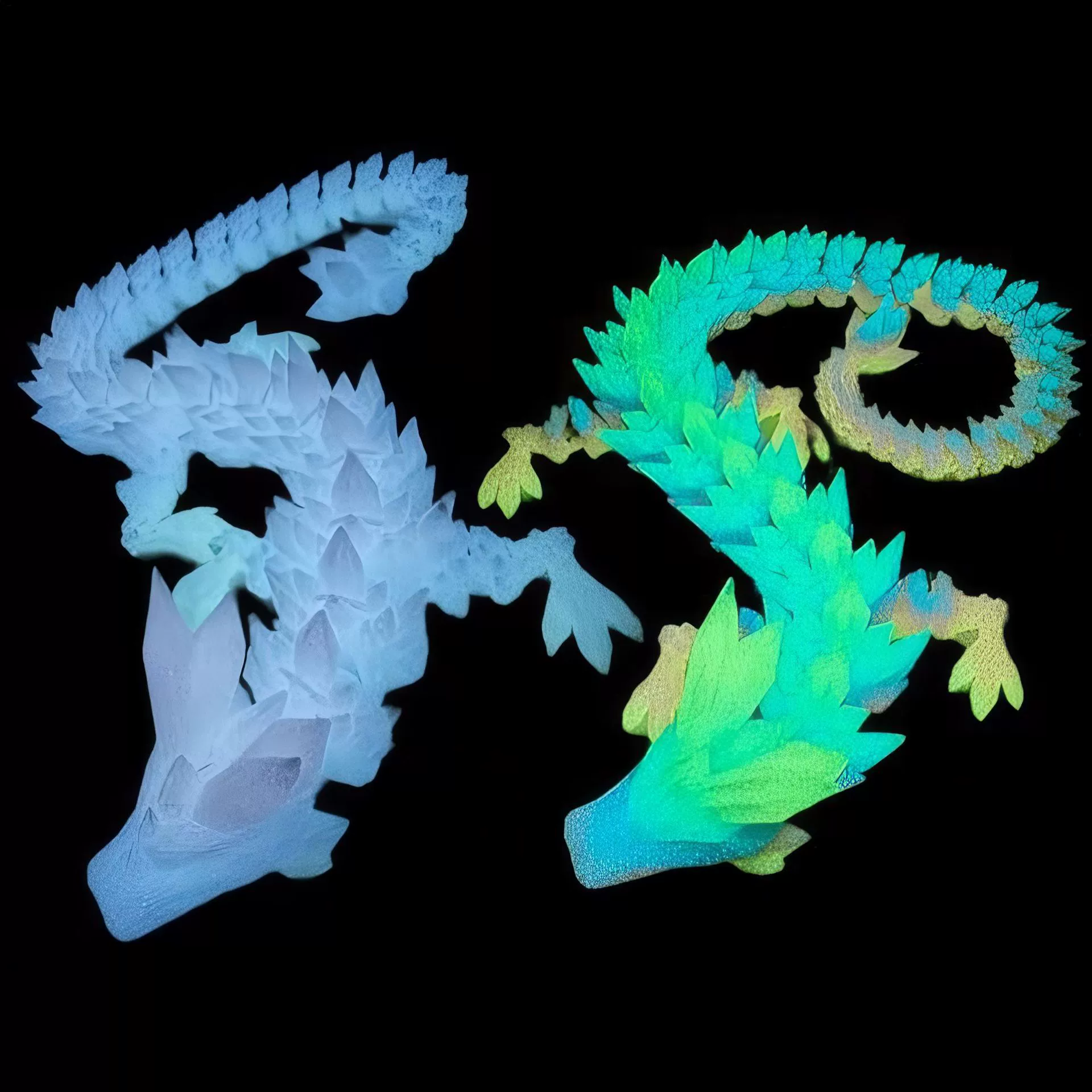 Night -ray Dragon Crystal Dragon Simulation Model Animal Chinese Swing Person Creative Boys Toy Child 3D Print Six 1