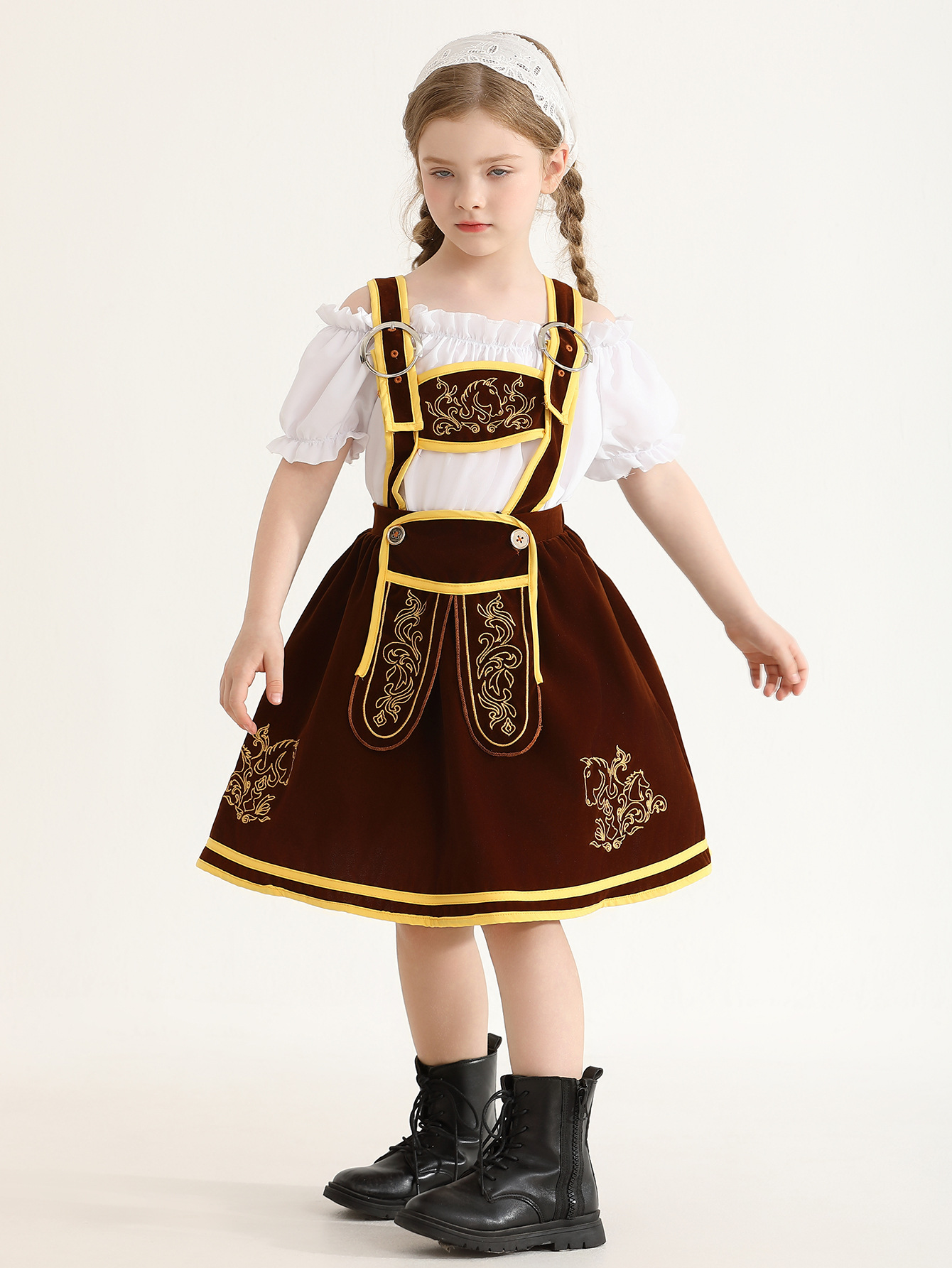 Nuevos trajes tradicionales alemanes de fiesta de la cerveza correa de falda de niñas pantalones de celda de cerveza set de Halloween