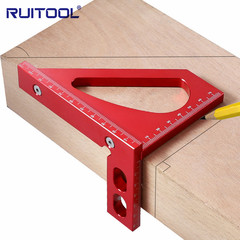 Multifunctional scriber angle ruler, aluminum alloy 45-degree right angle measuring tool, woodworking line drawing auxiliary tool