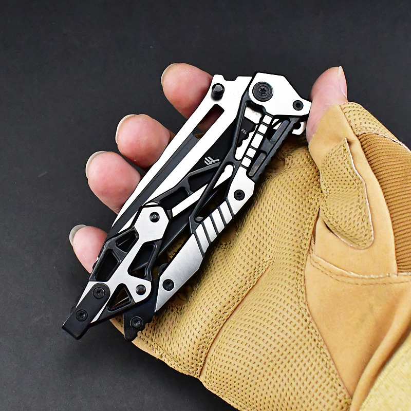 Cuchillo plegable mecánico que acampa cuchillo de bolsillo portátil cuchillo plegable al aire libre cuchillo de supervivencia autodefensa suministro directo de fábrica