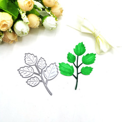 scrapbooking DIY切割刀模 碳鋼刀模 壓花刀模模板樹枝上五片樹葉