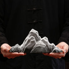 茶宠摆件假山雪山笔架镇纸功夫茶道零配件装饰品客厅陶瓷仿真雪山