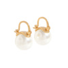 迪拉格 Brand retro universal earrings from pearl, Korean style, silver 925 sample, simple and elegant design