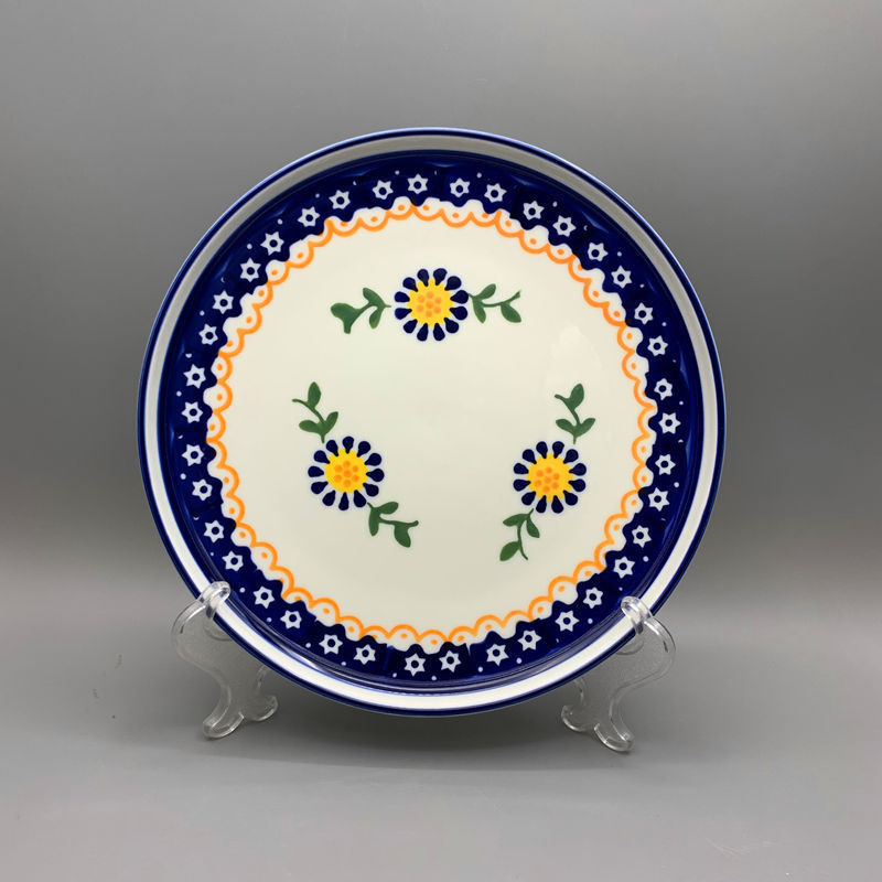 [Hand-Painted Underglaze Color] Polish Ceramic Plate with Vinegar Dish, Ceramic Plate, Oven Baking Tray, Bohemian Light Luxury