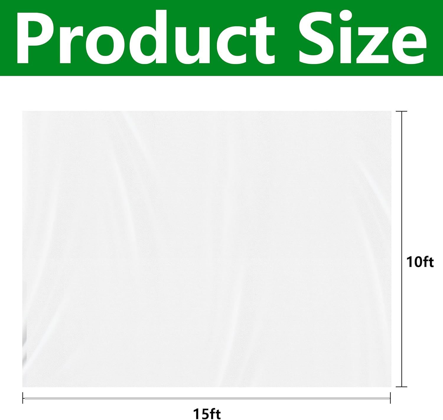 2pc 패키지 10*15FT 너비 3* 길이 5 흰색 30g 그물