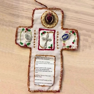 Pocket Shrine with Silver Cross Included Inside Pocket Shrine