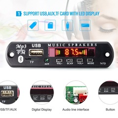 工場直販MP3コードボード車載オーディオデコーダラジオFMリモコン747Dカードリーダー