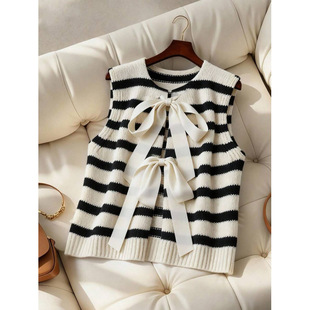 B 40709 Bow sweater vest ë�±��Ŀ羳���uͨ���Q��