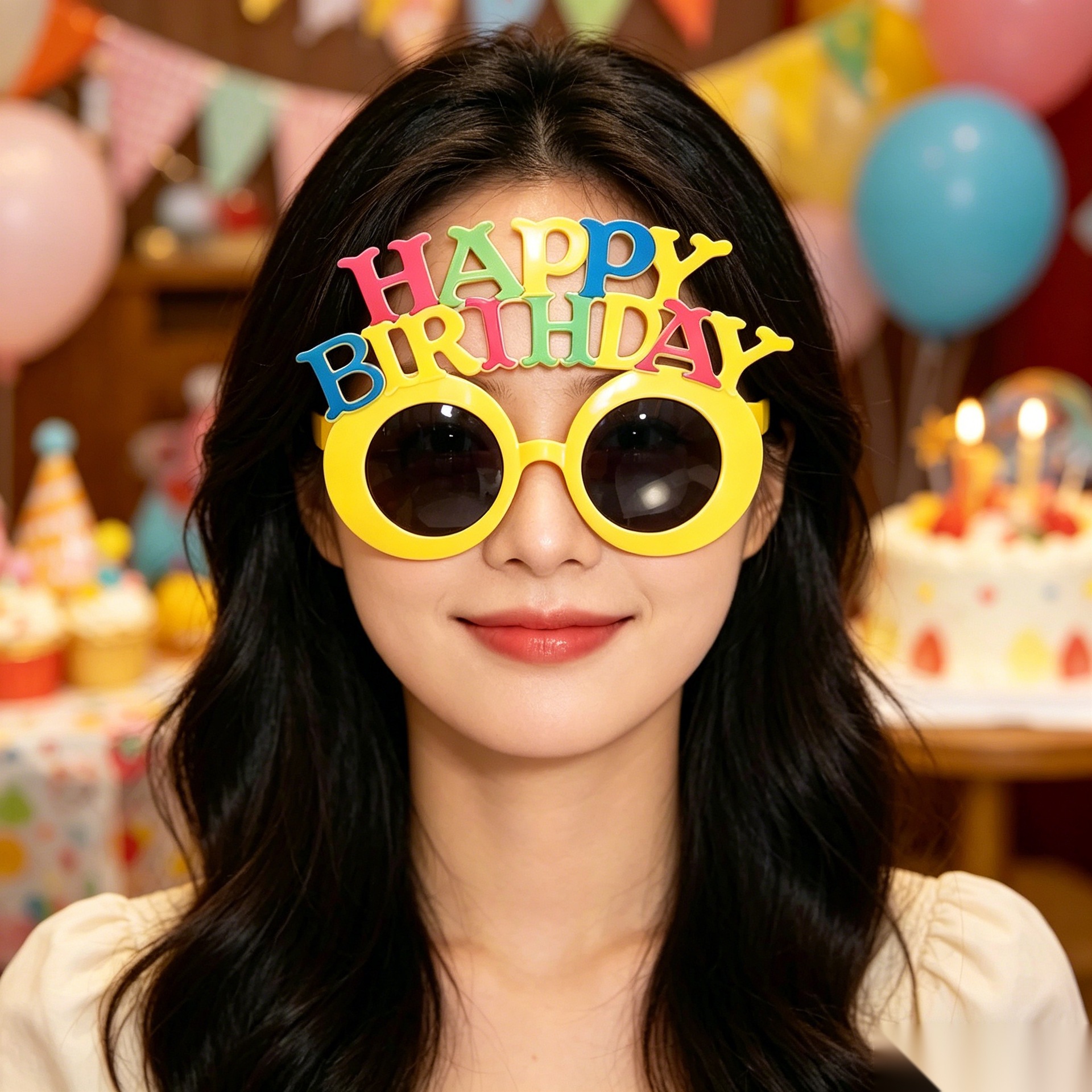 Cumpleaños temático fiesta gafas extrañas feliz cumpleaños pastel vela gafas de diseño de cumpleaños accesorios de fotos