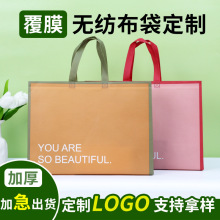 字母款覆膜无纺布袋加厚无纺布手提袋商场超市服装购物袋加厚定制