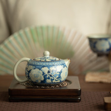 景德镇汝窑牡丹茶壶西施壶陶瓷茶具泡茶壶闷茶壶节日送礼茶具礼盒