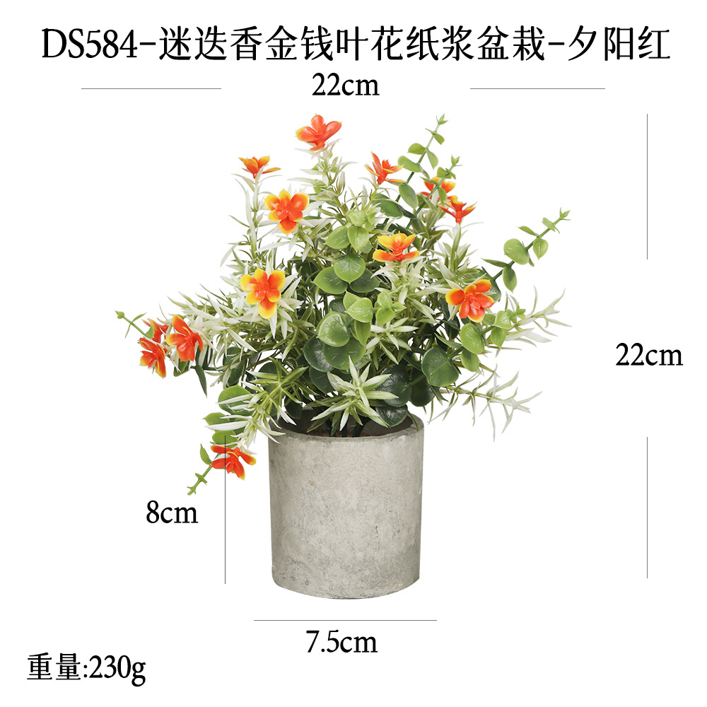 Más de 240 combinaciones populares de macetas con plantas verdes artificiales, decoraciones para el hogar, flores artificiales, bonsáis cilíndricos de pulpa de papel.