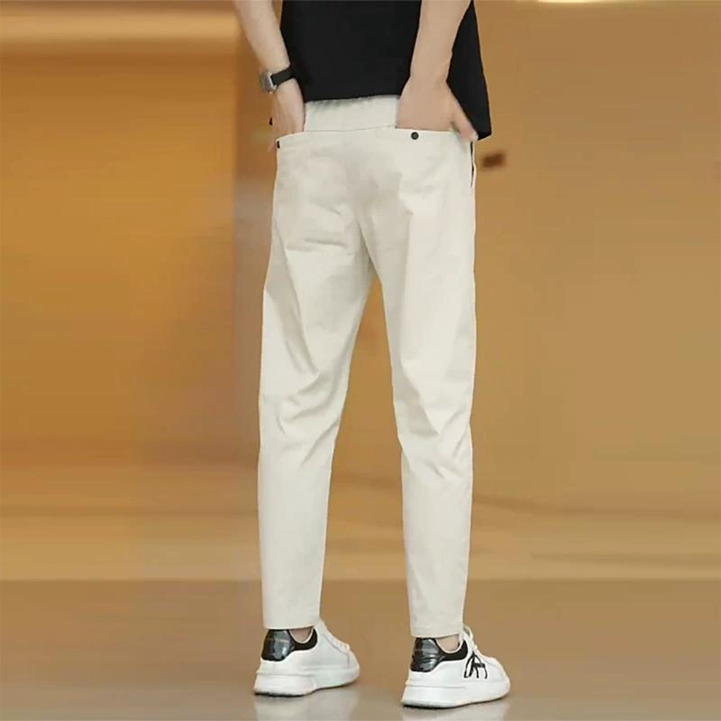 Те же брюки мужские летние тонкие повседневные брюки 2025 новые простые вертикальные брюки тонкие микро-конусы брюки мужские