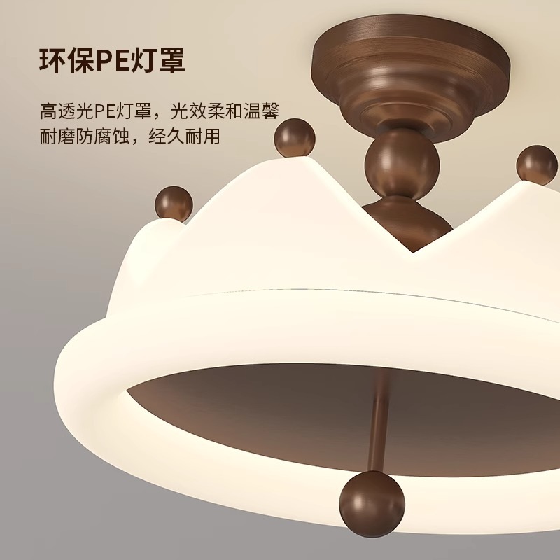 Lámpara de techo de dormitorio de estilo crema medieval, diseñador estadounidense, dormitorio principal, sala de princesa, lámpara de protección ocular de estudio de espectro completo