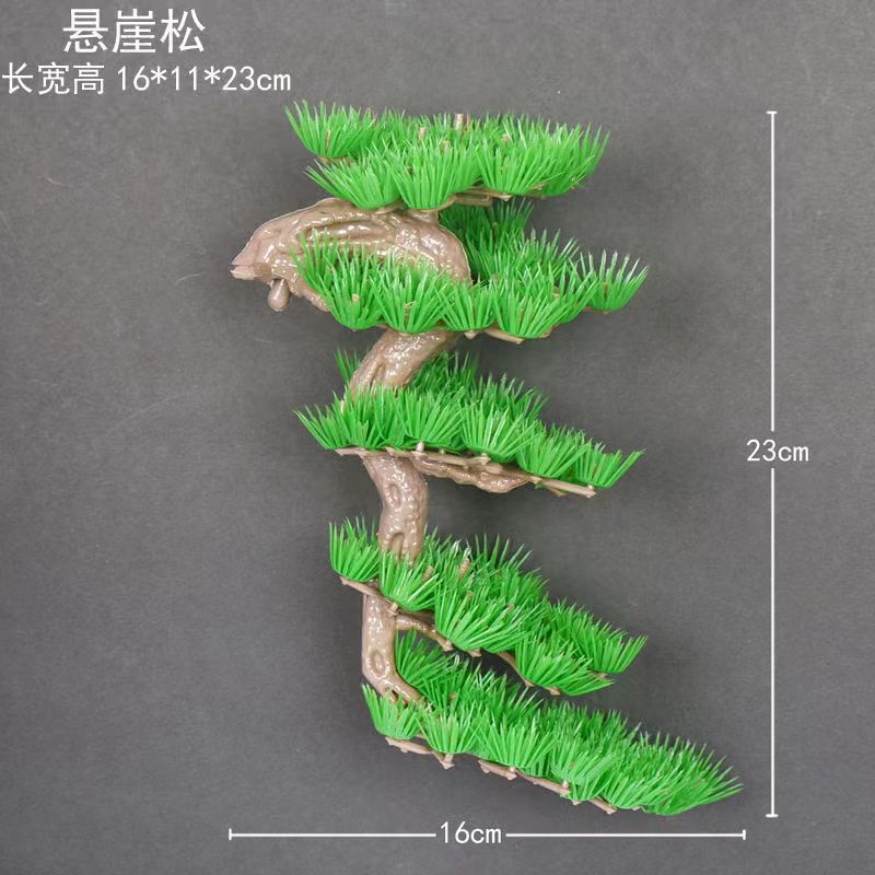 Suministros de reptiles simulación de plantas acuáticas acuario rocalla accesorios de bonsai plato de sushi decoración de pino pesca pescador pino pequeño cocotero