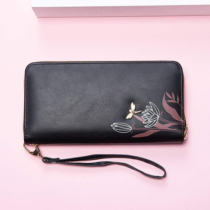 Bolso largo para tarjetas con billetera de mano con cremallera nueva para mujer_voghion.com