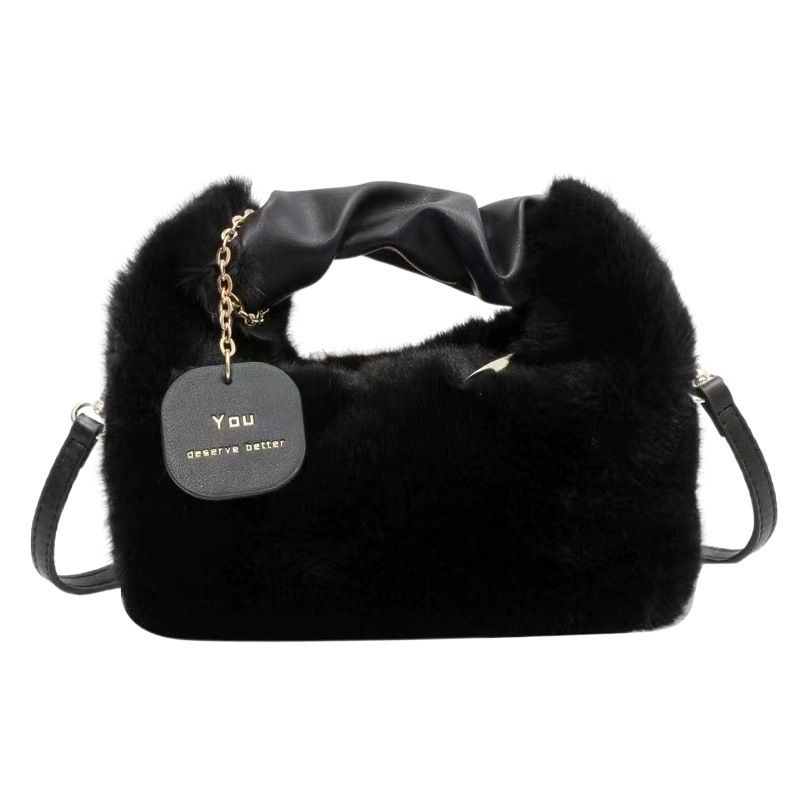 De alta calidad de felpa nuevo bolso versátil nicho Otoño e Invierno versátil bolsa de Mensajero de la moda femenina furry