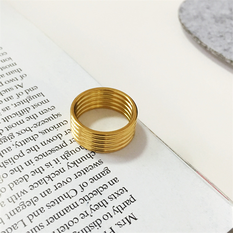 1 Piece Quantity Daily Occasion Titanium Steel Material Titanium Steel Simple Style Geometric Rings