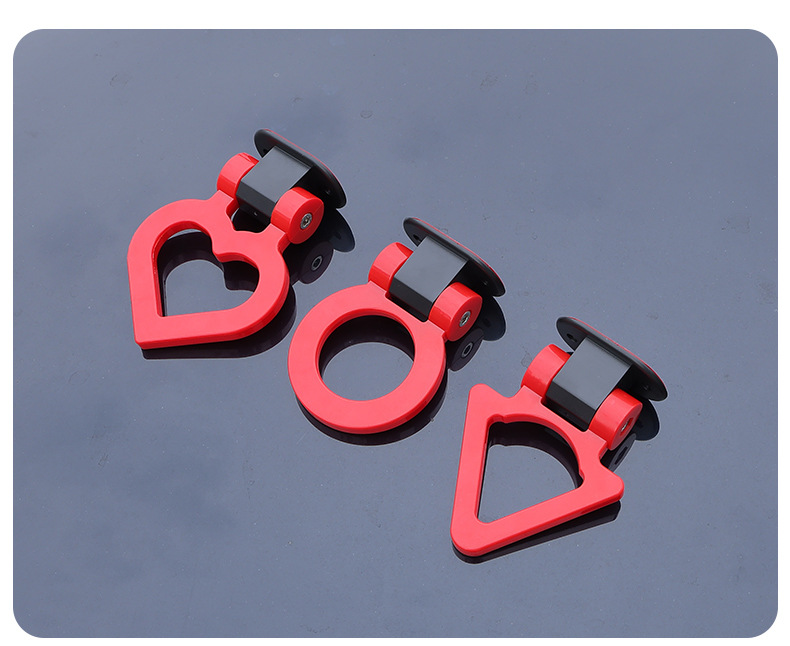 Cross-border automotive exterior modification round triangular hook and loop racing personalized trailer hook adhesive type universal car accessories
