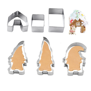 Cross-border in stock Christmas stainless steel biscuit mold Santa Claus series Biscuit cookie DIY baking mold