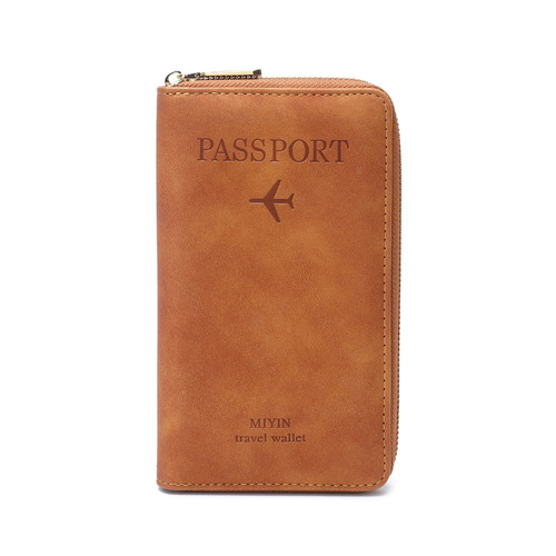 Cross-border new RFID long wallet flight documents storage travel phone wallet multi-functional zipper passport case