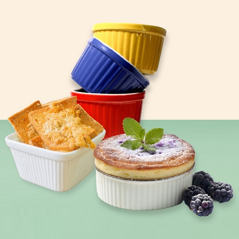 Air Fryer Soufflé Bowl Type Color Custom Oven Baking Mold Caramel Pudding Cup Custard Bowl