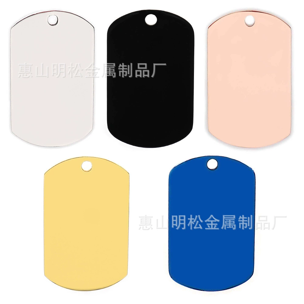 Нержавеющая сталь собака бирка лазерная надпись зеркальная полировка бренда ожерелье пустой аксессуар для домашних животных прямоугольный идентификационный знак